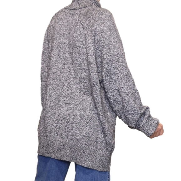 SIZE 1X Knit Sweater Turtleneck Cotton Black and white Long sleeves KAREN SCOTT - Picture 6 of 15